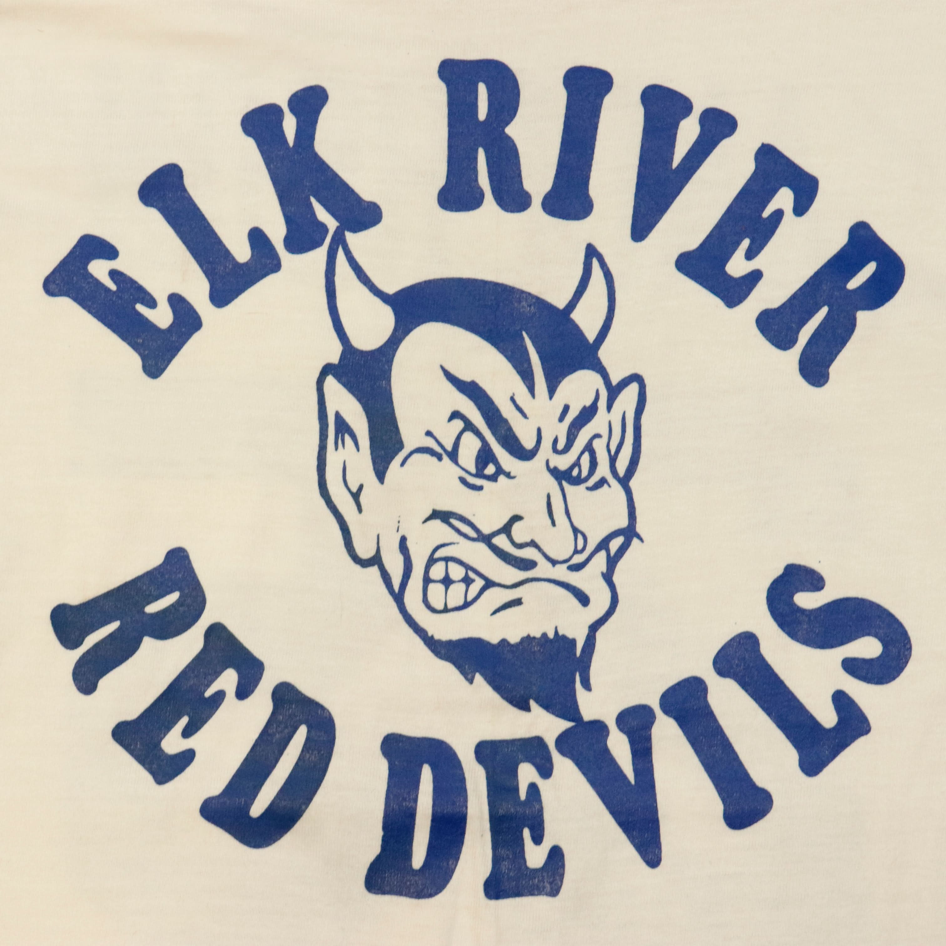 Vintage 70s Elk River Red Devils #25 graphic football Tshirt Size M