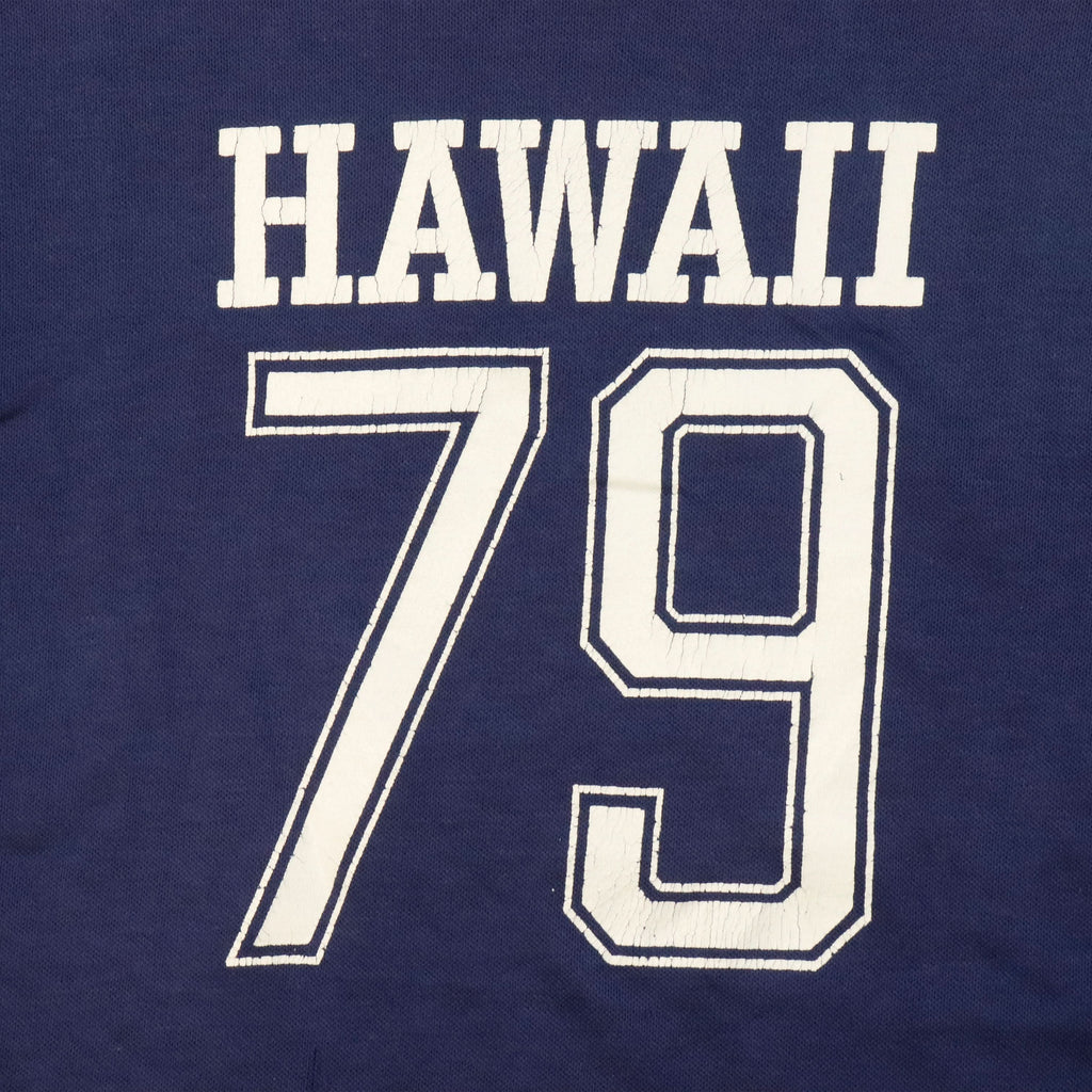 Vintage Hawaii #79 Striped Sleeve Long Sleeve Football TShirt Size N/A