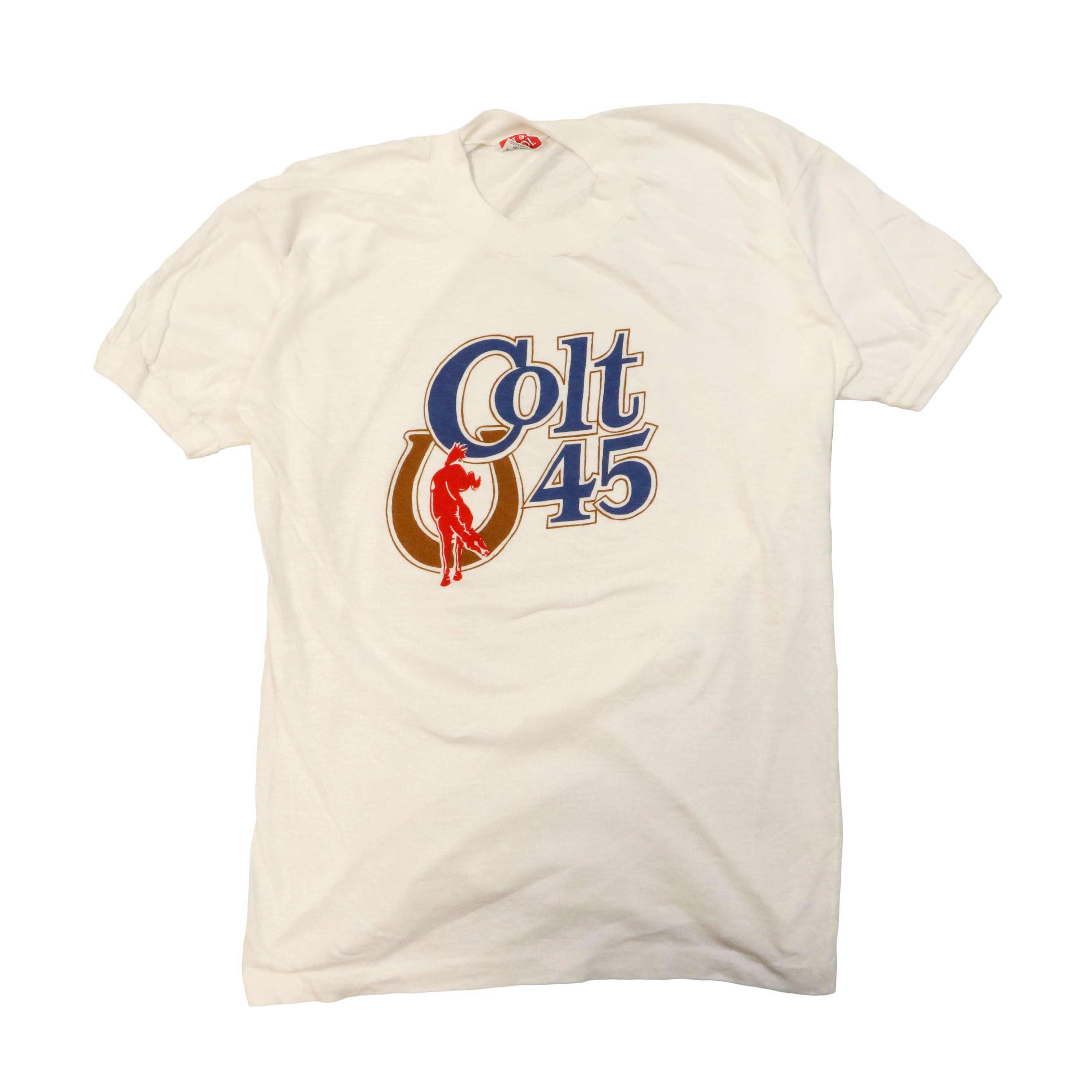 Vintage 70s Colt #45 Beer Malt Liquor Graphic T-Shirt Size L
