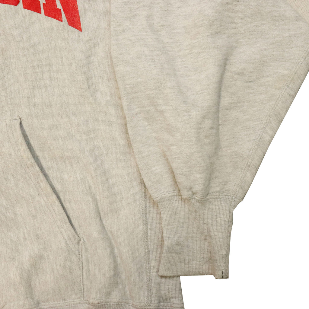 Vintage 90s Champion Wisconsin Reverse Weave Hoodie Size L Distressed