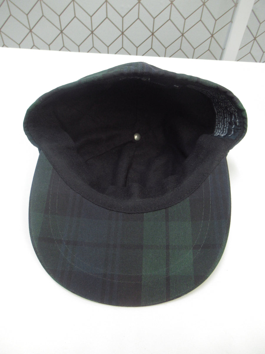 Vintage Polo Ralph Lauren Blackwatch Plaid Waxed Cotton Fitted Hat Sz M