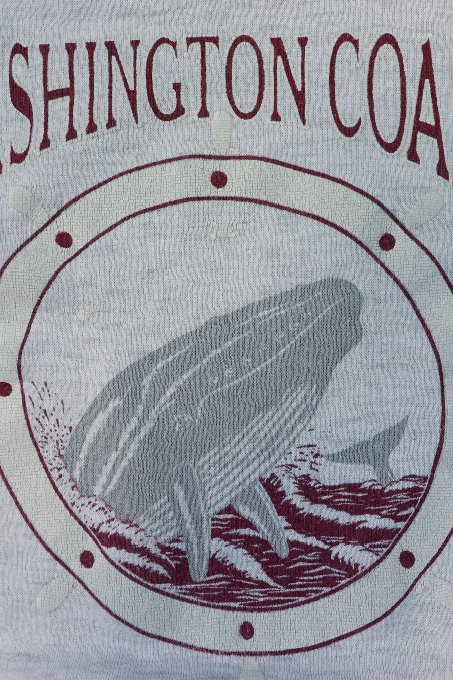 Vintage Washington Coast Whale Collar Sweatshirt
