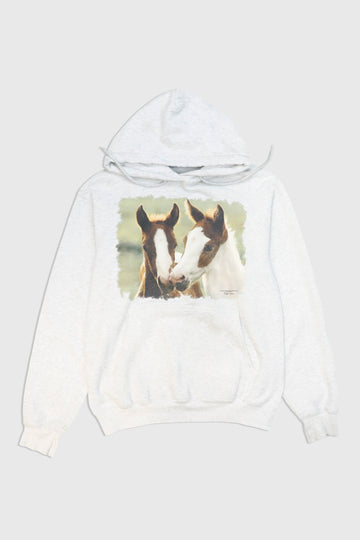 Vintage Two Horses Print Sweatshirt