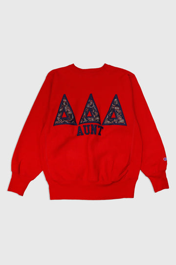 Vintage Patterned Triangle Print Aunt Sweatshirt Champion reverse Weave