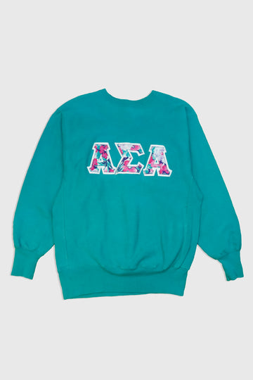 Vintage AEA Flower Patterned Sweatshirt Reverse Weave