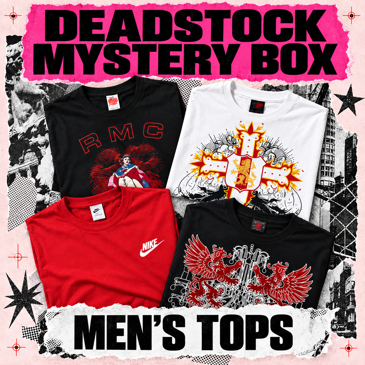 Deadstock Y2K mens tops mystery box, never worn with original tags