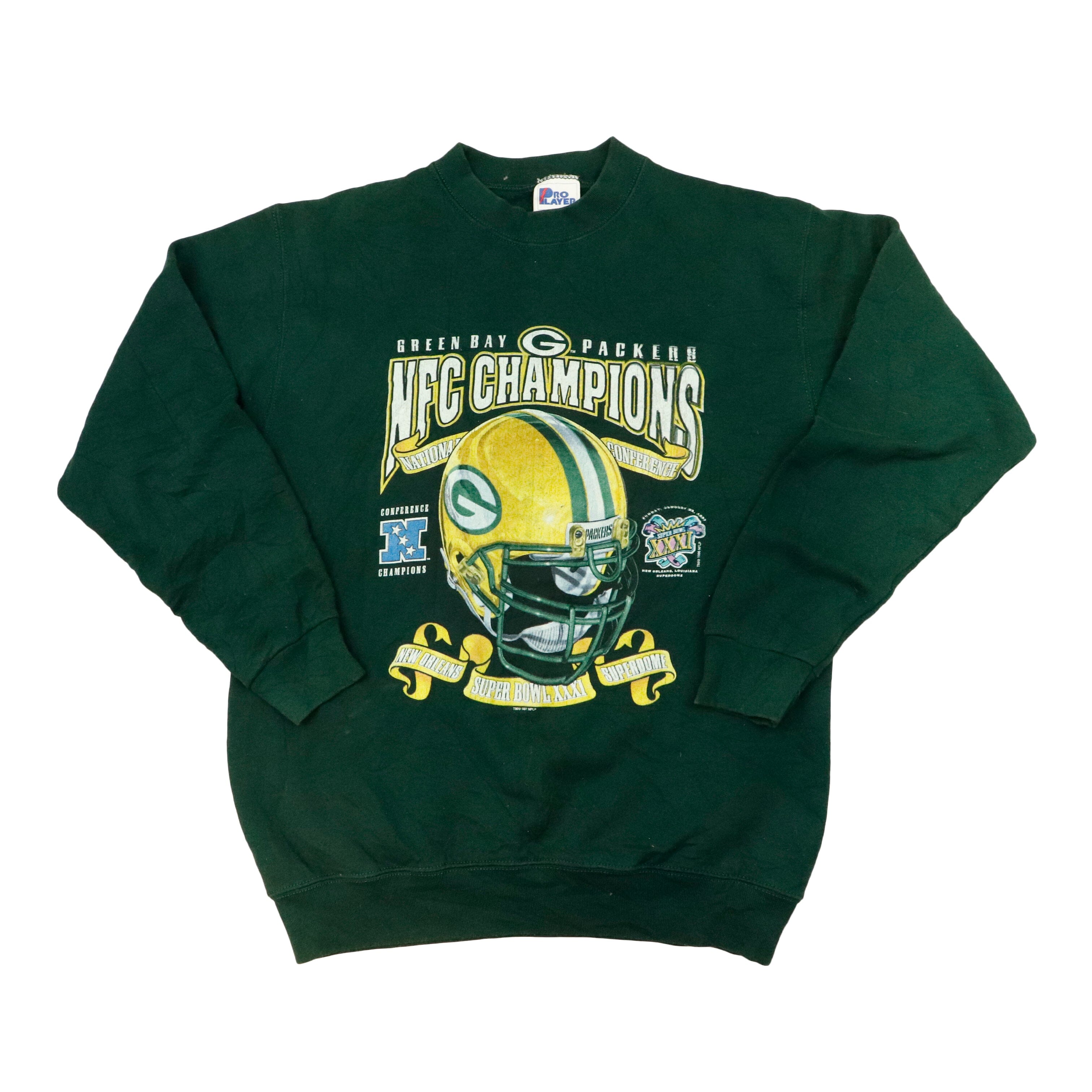 Vintage 1997 Pro Player NFL Packers Green Crewneck Size 18/20 Pro Player 