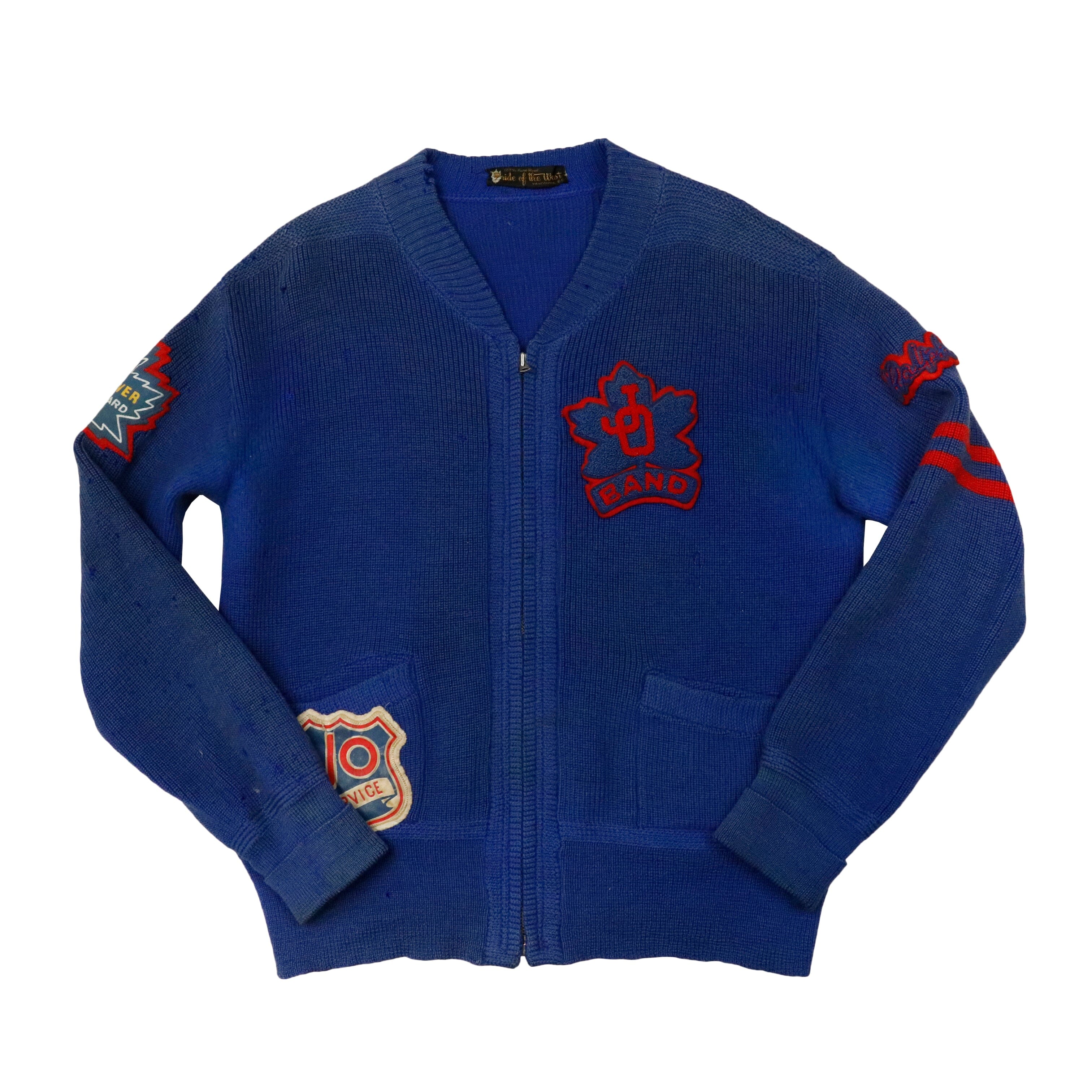 Vintage 40s Pride of the West Patchwork Zip Cardigan Size M HEW 