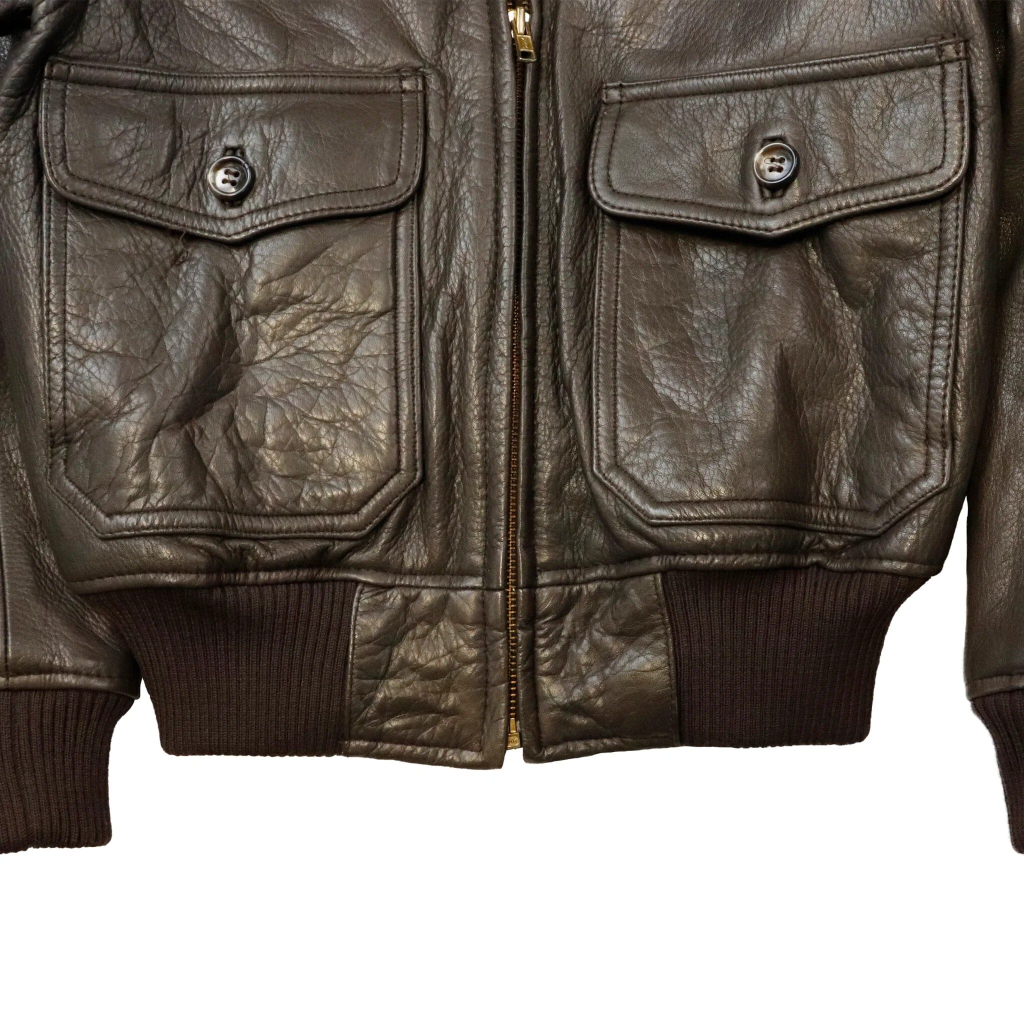 Vintage 80s Abercrombie And Fitch G1 Bomber Leather Jacket Size S Fur collar Abercrombie & Fitch 
