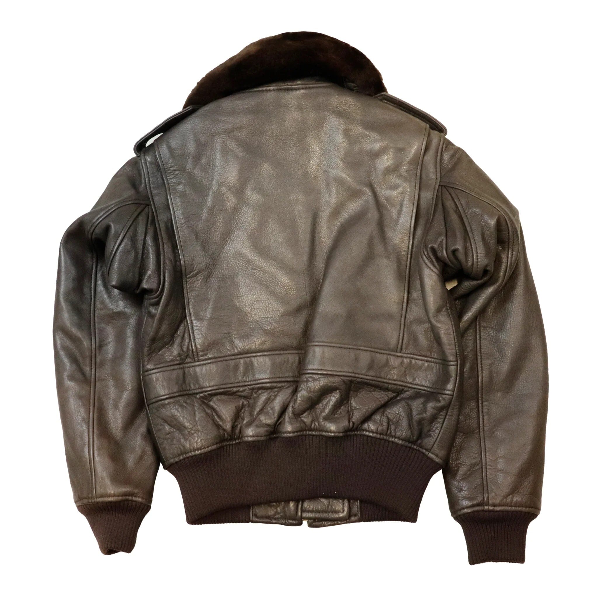 Vintage 80s Abercrombie And Fitch G1 Bomber Leather Jacket Size S Fur collar Abercrombie & Fitch 