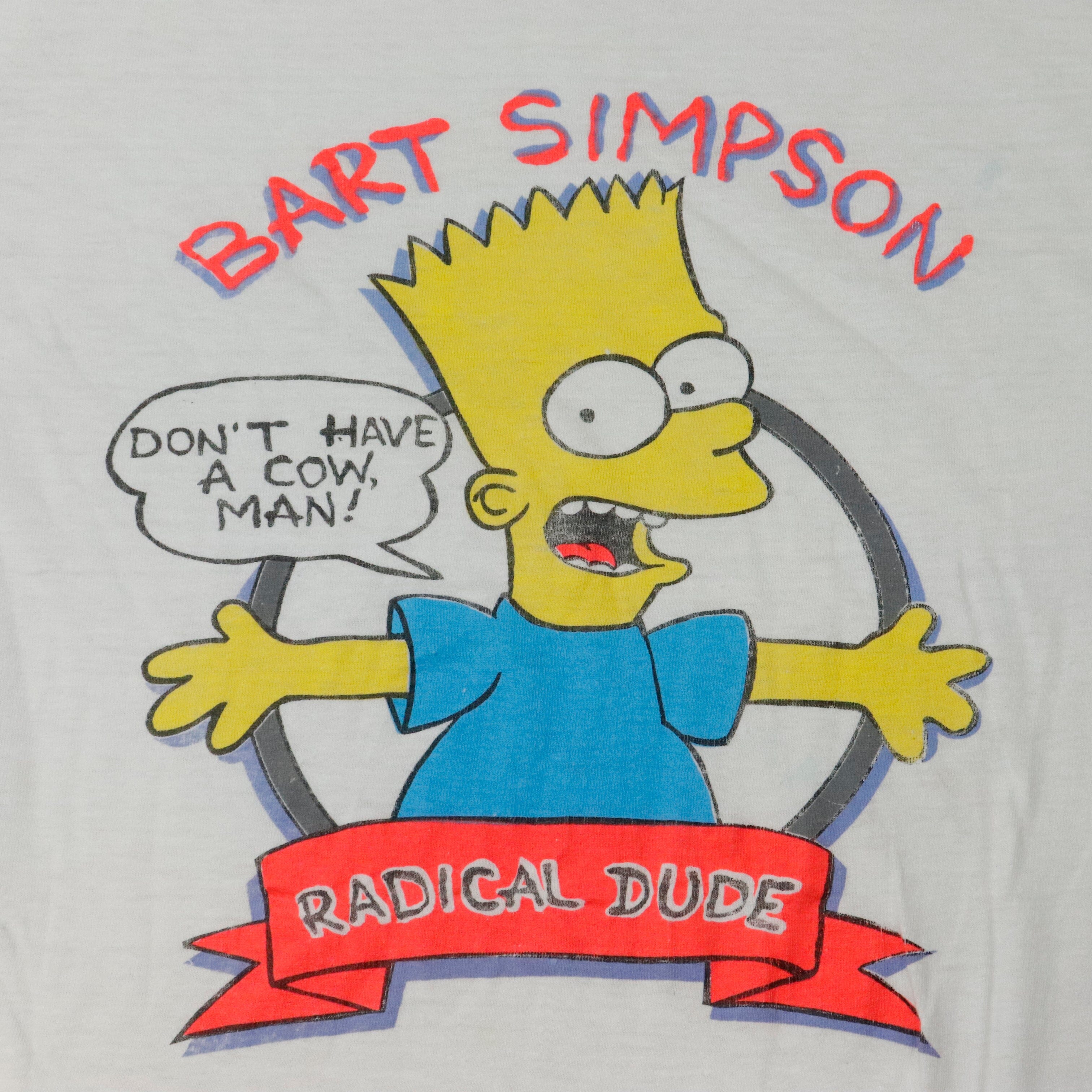 Vintage Bart Simpson Radical Dude Graphic T-Shirt Size L Jessica Simpson 