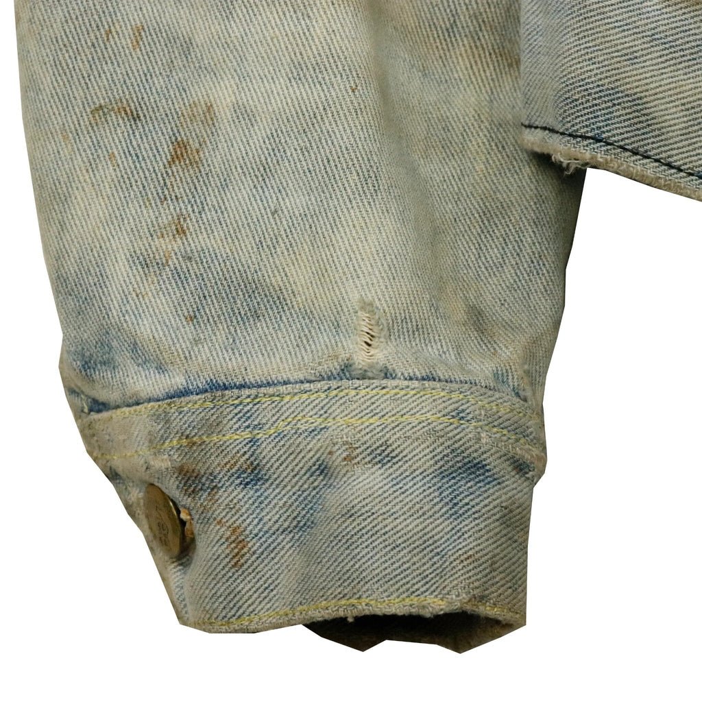 Vintage Lee Denim Custom Ferrari Embroidered Folk Art 70s 80s Acid Wash Lee 