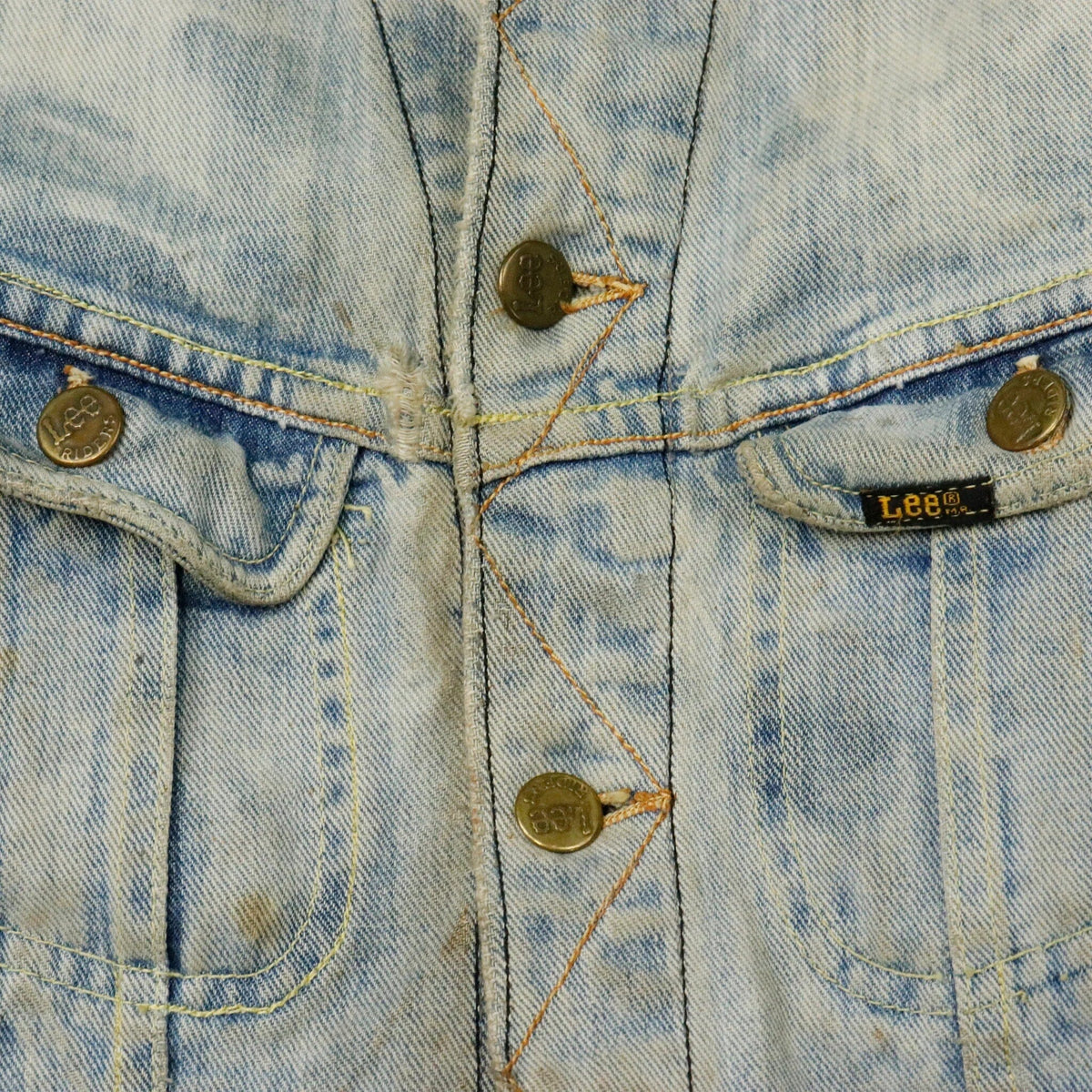 Vintage Lee Denim Custom Ferrari Embroidered Folk Art 70s 80s Acid Wash Lee 
