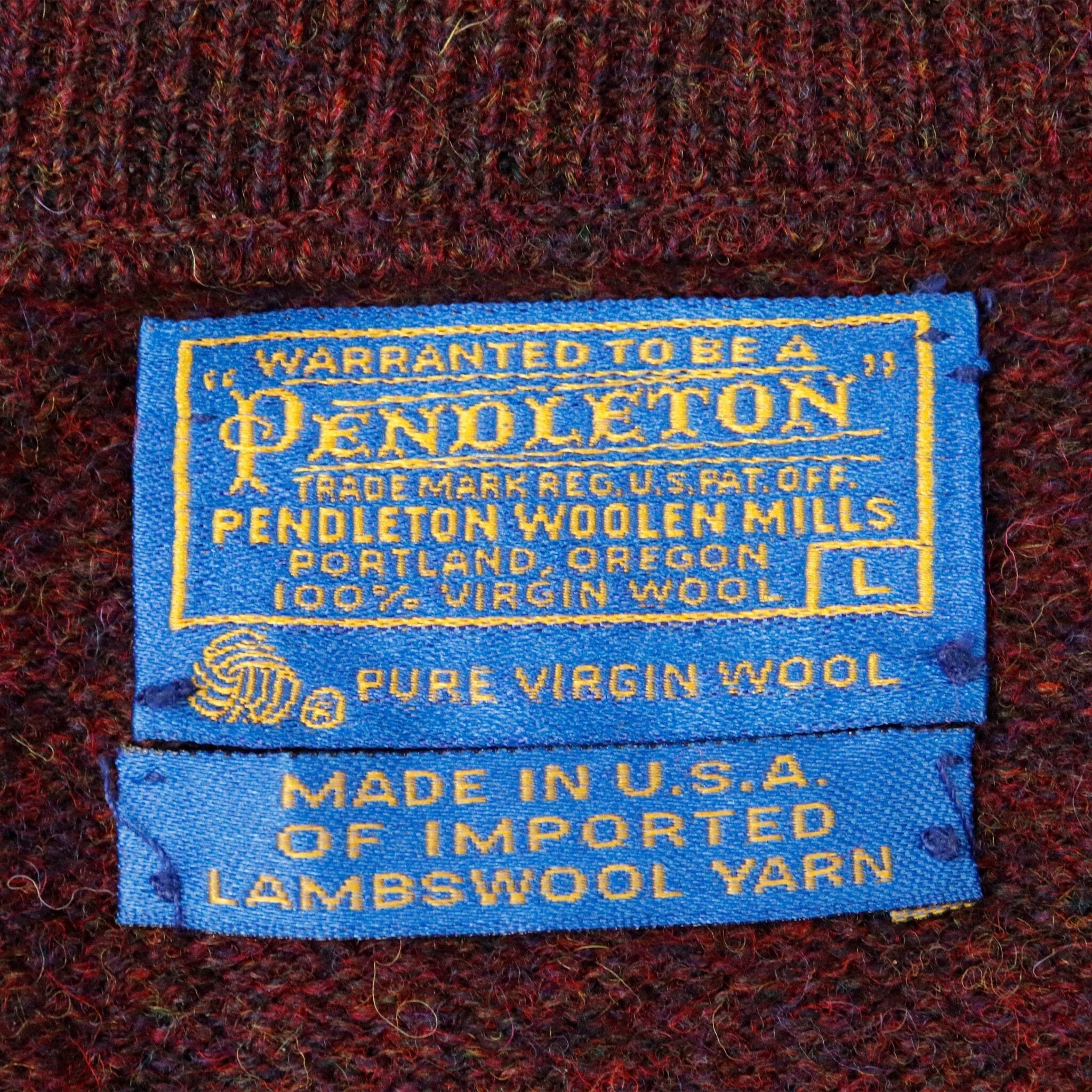 Vintage Pendleton Red Knit Sweater Size L Pendleton 
