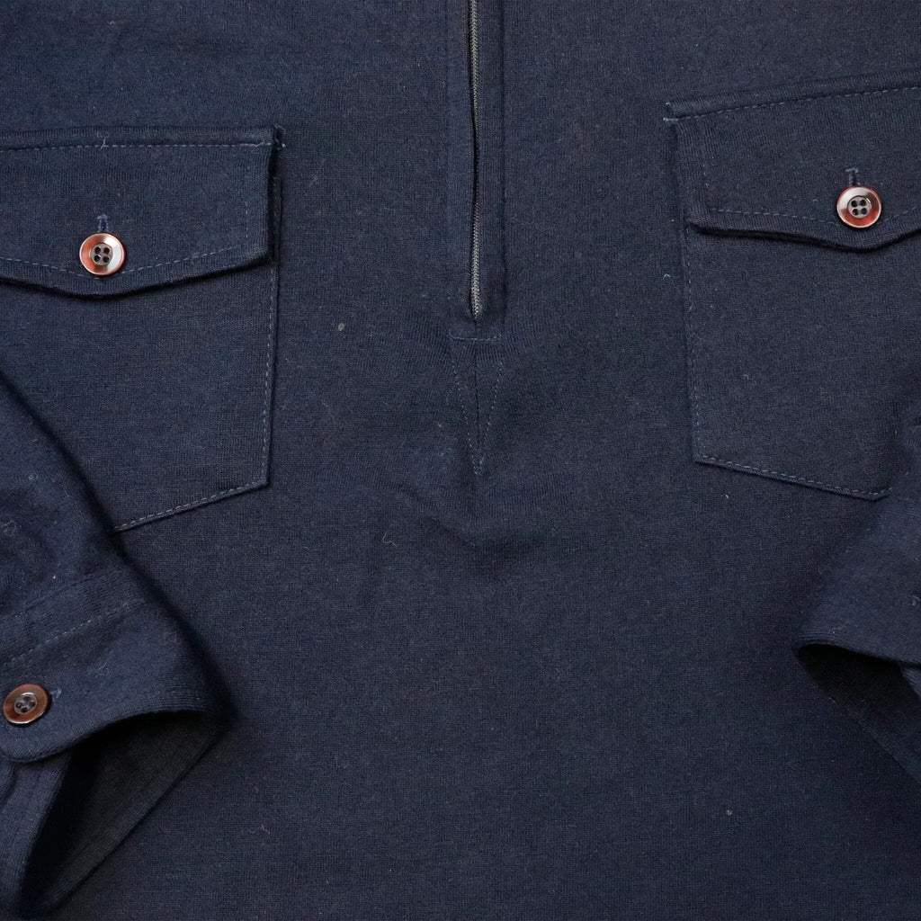 Vintage Wool Pendleton Navy Quarter ZIP Size L 70s Pendleton 